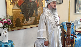 Архиепископ Юстиниан совершил Литургию в храме села Новобессергеневка Ростовской области